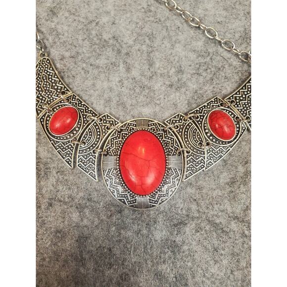 Women's Jewelry Bundle Red Stone Silver Tone Paparazzi Dead Stock Contemporary - Picture 13 of 16